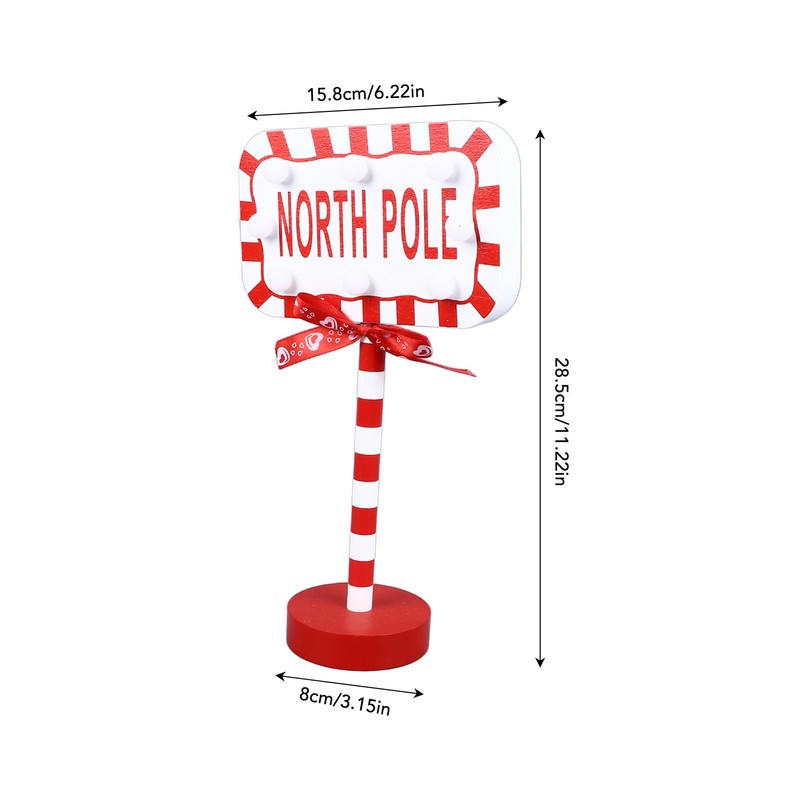 Christmas Stop Here Decor Metal Solid Wood LED Delicate Santa