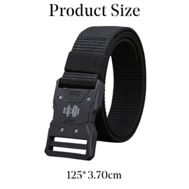 RLMVGBX Tactical Work Belt for Men - Heavy-Duty Quick-Release Nylon Utility Belt with Alloy Loops (Military-Grade for Outdoor/Job Use)