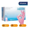 Guantes descartables Ambiderm Plus color violeta talle P de látex