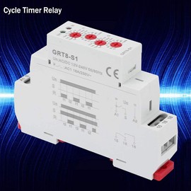 Jadeshay Delay Relay - GRT8-S1 Mini Asymmetric Cycle Timer ON/Off Repeat Cycle Time Relay AC/DC12-240V