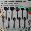 Onader Silicone Cooking Utensils Set, 10 Pieces Black Kitchen Utensils
