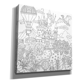 Epic Graffiti 'Coloring Book Castle' by Epic Portfolio, Canvas Wall Art, 12"x12"