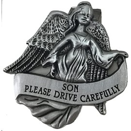 Son Please Drive Carefully Guardian Angel Auto Visor Clip