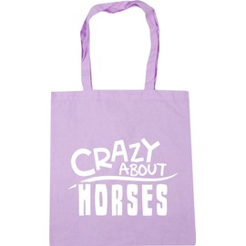 Hippowarehouse Crazy About Horses Tote Shopping Gym Beach Bag 42cm x38cm, 10 litres