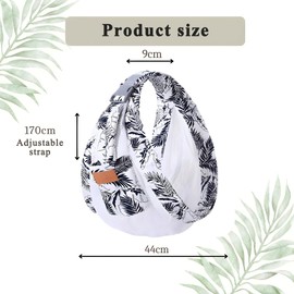 Breathable Baby Carrier on the Side, Children's Carrier Sided, Baby Sling Baby Newborn, Toddler Carrier, Baby Sling, Wild Ride Children's Carrier up to 20 kg (Black, Leaves)