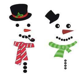 2PCS Christmas Windows Fridge Wall Stickers Cute Funny Fridge Stickers Refrigerator Stickers Snowman Wall Decals Cabinet Glass Decorative Stickers Removable Wall Stickers for Xmas Home Decorations