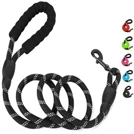 1 PC Dog Lead, Dog Leash, 2 m Reflective Dog Leads, Dog Training Leash, Dog Lead with Soft Padded Handle, Nylon Dog Leads, Pet Leads, Dog Leads for Small Dogs and Medium Dogs(Black)