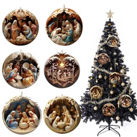6 PCS Nativity Scene Set Nativity Tree Decorations Christmas Nativity Sets Birth of Jesus Christian Ornaments for Religious Ornament Nativity Figure for Christmas Nativity Figures