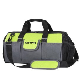 FASTPRO 16-inch Tool bag, Wide Mouth Tool Organizer with Large Capacity, Multi-pocket and Adjustable Shoulder Strap