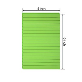 Outus 36 Pack Lined Sticky Notes 4 x 6 Inch Colorful Sticky Note Pads Lines Bright Ruled Self Sticky Pads Memos for Teacher School Classroom Office Supplies, 6 Colors (Fresh Color)