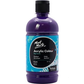 Mont Marte Signature Purple Acrylic Paint, 16.9oz (500ml), Semi-Matte Finish, Suitable for Canvas, Wood, Fabric, Leather, Cardboard, Paper, MDF and Crafts