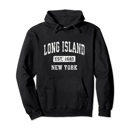 Long Island New York NY Vintage Established Sports Design Pullover Hoodie