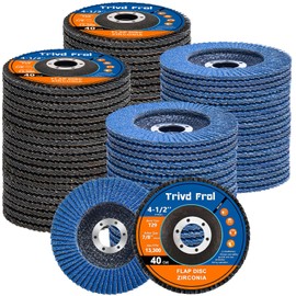 Flap Discs 4 1/2" for Angle Grinder - Trivd Frol 4 1/2 Flap Disc 40 Grit T29 Grinding Wheel, 7/8 Inch Zirconia Abrasive Angle Grinder Sanding Disc for Metal, Wood, Stainless Steel Finishing- 80 Pack
