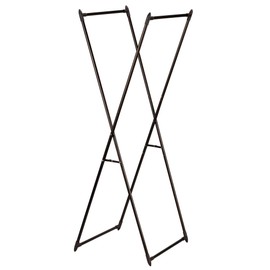 Household Essentials Valet Folding Clothes Rack, Strong Metal X-Frame, Chic Design, Great for Guest and Dressing Rooms, Portable and Easy to Use, Folds Flat, Antique Bronze