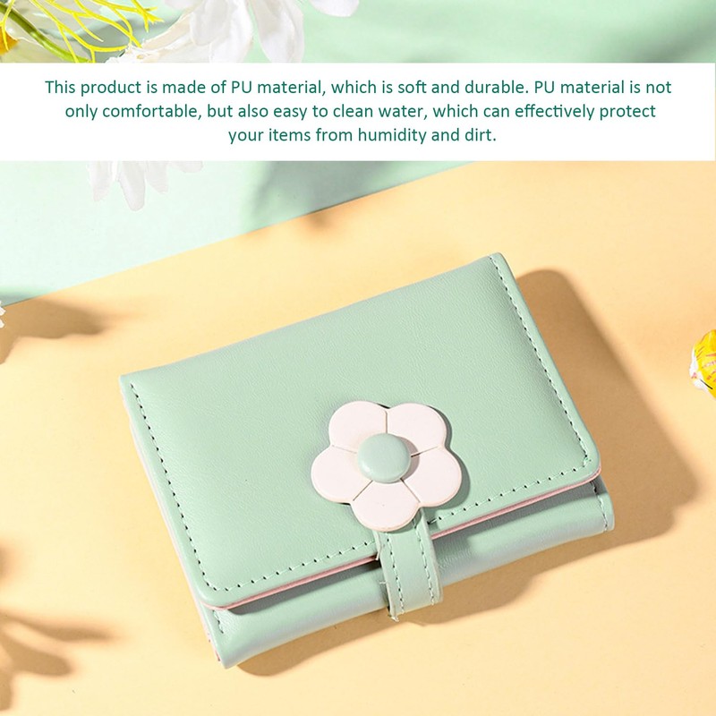 2 Pieces Women's Short Wallet, Cute Flower Wallet, Folding Wallet,