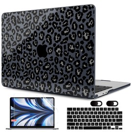 MEEgoodo Case for M4/M3/M2 MacBook Air 13.6 inch Case 2025 2024 2022, Fit Model A3240/A3113/A2681, Laptop Hard Shell with Keyboard Cover Compatible with MacBook Air 13 inch, Snow Leopard Texture