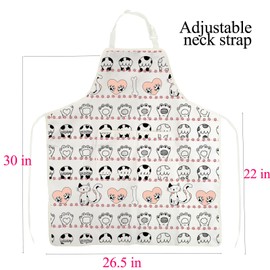 ENSIANTH Cooking Apron for Cats, Cute Cat Apron, Cat Apron with Pockets, Cat Grooming Apron, Kitchen Apron, Baking Apron, Cat Lover, Owner, Gift, Cat Paws Apron