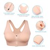 WANAYOU Women's Zip Front Sports Bra Wireless Post-Surgery Bra Active