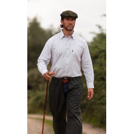 Walker and Hawkes - Camisa de campo Brocton 100% algodón para hombre, Azul, XX-Large