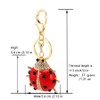 One Pack Cute Red Beetle Ladybug Insect Rhinestone Car Keychain