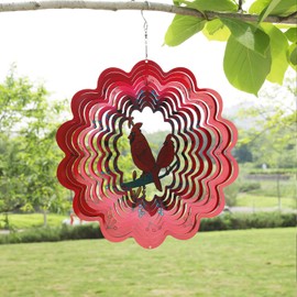 Gochoi Cardinal Hanging Wind Spinners Outdoor,Cardinal Gifts for Women Mom Grandma Wife,11 inch Stainless Steel Wind Spinner Garden Yard decor Ornaments Outside Decorations-Fruit Cardinal