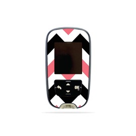 MightySkins Skin Compatible with Accu-Chek Guide - Black Pink Chevron | Protective, Durable, and Unique Vinyl Decal wrap Cover | Easy to Apply, Remove, and Change Styles | Made in The USA
