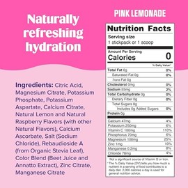Ultima Replenisher- Mezcla diaria de bebida con electrolitos: limonada rosa, 20 sobres: paquetes de hidratación con 6 electrolitos y
