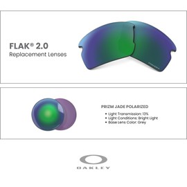 Oakley Original Flak 2.0 OO9295 PRIZM Jade Iridium Polarized Replacement Lenses For Men For Women + BUNDLE with Designer iWear Care Kit