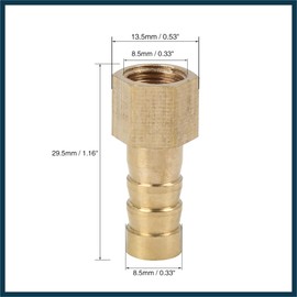 TUCKBOLD 8mm Hose ID 1/8'' NPT Female Brass Hose Barb Fitting for Car 2pcs Automotive Parts