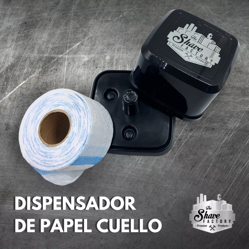 The Shave Factory Dispensador + 100 Tiras Papel Cuello.barberia. Shave