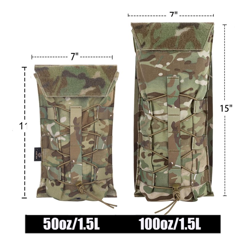 PETAC GEAR 1.5L / 3LTactical Hydration Pack，Molle Carrier Pouch for