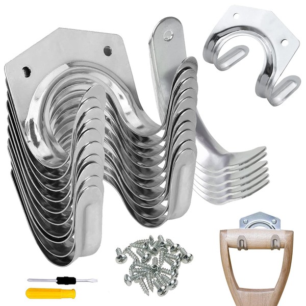 GZcaiyun Pack of 18 Garden Tool Holder Hooks, Single Hook/Double