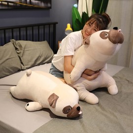 YUZHINUO New Big Size New Cute Animal Kawaii Pug Dog Plush Toys Sleep Pillow Kids Birthday Gift Child Girl Xmas Valentine's (Brown,27 inch)