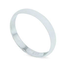 925 solid sterling silver 3mm plain band rings available in 20 different sizes (N)