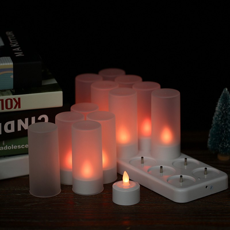 Colourful LED Candle Light Rechargeable Simulation Flameless Tea Candle Lights