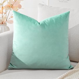 Artscope Velvet Cushion Cover Decorative Cushion Sofa Cushion Lumbar Cushion Throw Cushion Cover Sofa Bedroom 40 x 40 cm Aqua Green