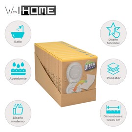 Well Home Set of 12 Absorbent Toilet Sheets Colored Polyester 10 x 25 cm