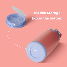 BOTTLE BOTTLE 32 oz Insulated Water Bottle Stainless Steel Sport Water Bottle with Straw Dual-use Lid Design for Gym with Pill Box (lavender dream)