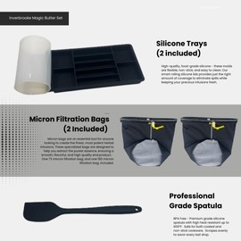 Inverbrooke Easy Magic Butter Set - Infused Herbal Butter Kit - Cocktail Craft Ice Cube Tray - All Essentials included - Silicone Mold, Spatula and Micron Bags