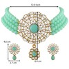 Aheli Kundan Pearl Choker Multi Layered Collar Aretes Set Joyería