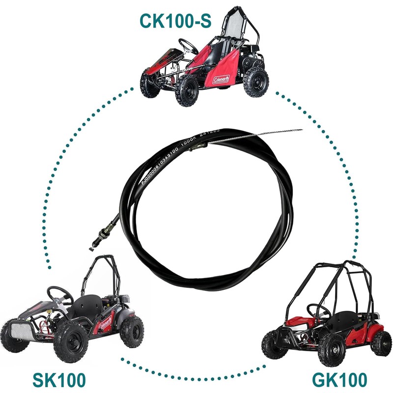 QYMOTO 73 inch Go Kart Throttle Cable Compatible with Coleman