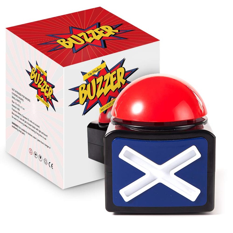MyMealivos XL Buzzer Alarm Button with Sound and Light Trivia
