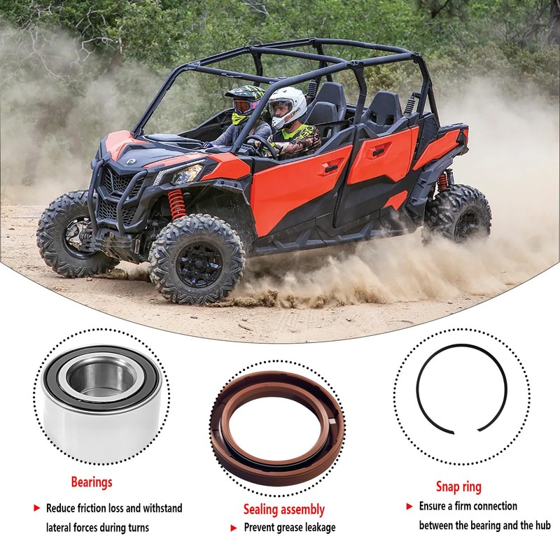 BIGLKNM Front & Rear Wheel Bearing Seal Kit for Can-Am