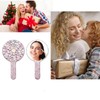 Frinnovan Rhinestone Handheld Mirror Round Bling Sparkle Cosmetic Dazzling Portable