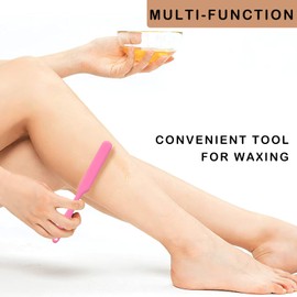 2 Pieces Non-stick Wax Spatulas Jar Spatulas Set, Hair Removal Waxing Applicator Easy to clean Reusable Scraper, Large Area Hard Wax Sticks for Body Use on Salon and Home Mixing Baking Scrapers