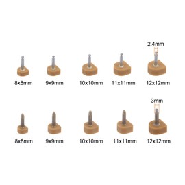 sourcing map 10 Pairs High Heel Replacement Tips Kit 8/9/10/11/12mm U Shaped Shoes Heel Repair Protectors Caps Dowels for High Heel Shoes, Beige