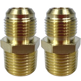 2PCS 1/2" Flare x 1/2 Inch NPT Male Brass Couples Tube Fitting Half Union Gas Adapter Pipe Connector by CX WONDERLAND