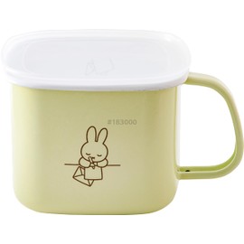 Fuji Hollow Miffy Pastel Miso Storage Container, Square Shape, Miso Pot, Ready to Fill, Pale Green, Mane, Miffy Enamel