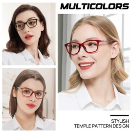 WEMOOTANTS 3 Packs Reading Glasses 1.5 for Women Square Multi Colored Readers 1.0 1.25 1.50 1.75 2.0 2.25 2.5 2.75 3.0 3.5 4.0