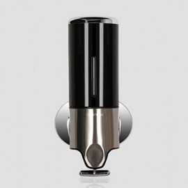 Single Compartment Liquid Dispenser for Shampoo, Dish Soap, Body Wash - Bathroom & Kitchen Black